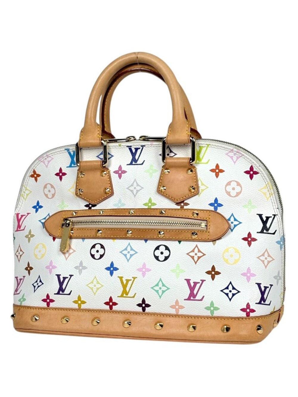Louis Vuitton Alma Handbag Monogram Multicolor Blanc